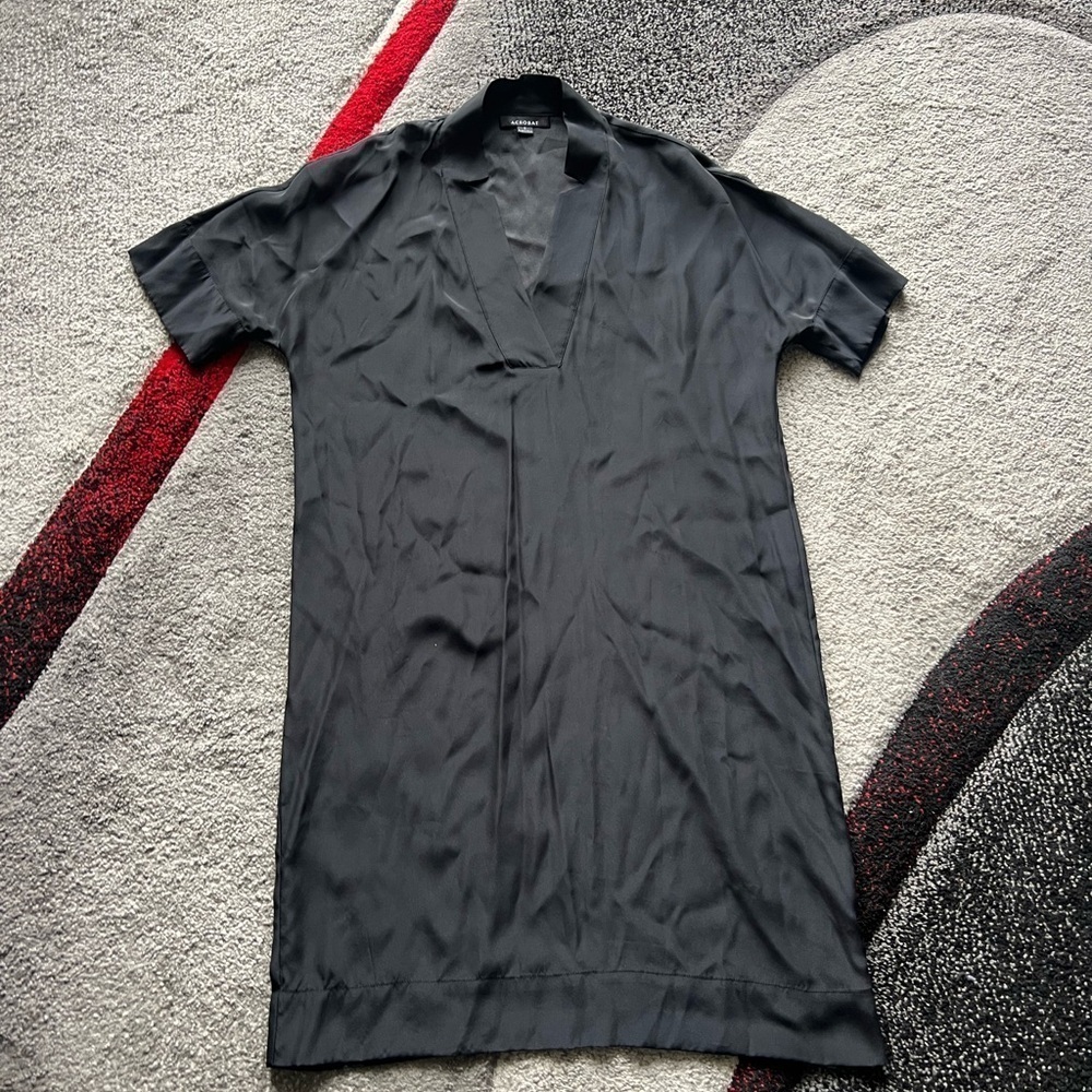 Acrobat Black Kimono Silk Tunic MIDI Dress